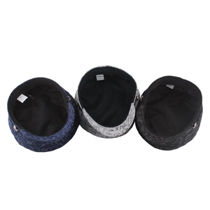 Flat top captain hats with graffiti letters in navy blue, light grey, and black colors