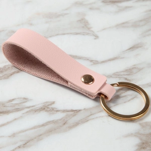 Minimalist PU Leather Keychain Strap Lychee Texture Key Ring With Gold Metal Rivet For Car Keys Bag Charm Accessory