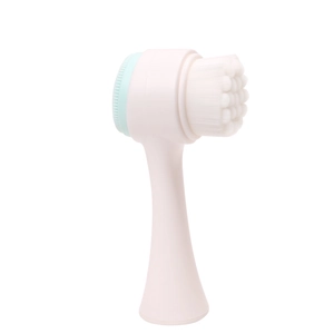 Spazzola per pulizia viso a doppia faccia con setole morbide e punte in silicone