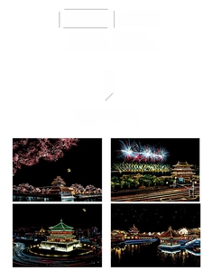 Detailed ancient architecture scratch art cards showing palaces and fireworks scenery