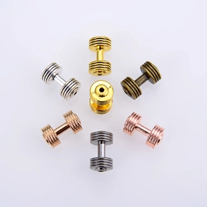 Dumbbell Barbell Spacer Beads Zinc Alloy Striped Straight Hole DIY Jewelry Making Charms Vintage Fitness Style For Bracelets