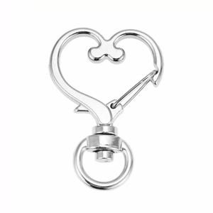 Herzförmiger Karabinerverschluss in Silber mit Drehring für DIY-Schmuckherstellung
