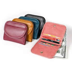 Multi-slot RFID leather wallets for women showing card slots and cash compartments