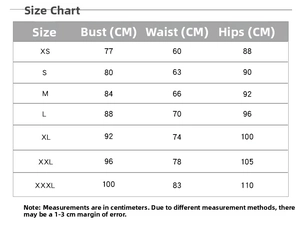 Size chart in CM showing bust, waist, and hip measurements for evening party dresses
