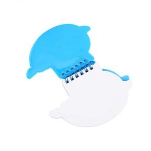 Mini cartoon spiral notebook with blue PVC cover and white paper for students