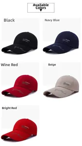 Grid view showcasing five colors of canvas baseball caps with side sports embroidery