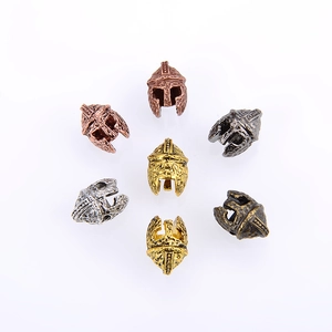 Spartan warrior helmet beads in various metal finishes for DIY jewelry making