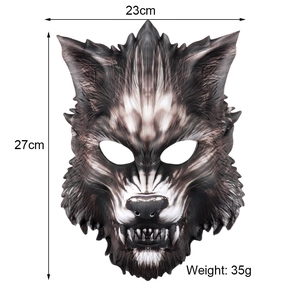 Realistic gray and brown EVA foam wolf mask for Halloween party and masquerade use
