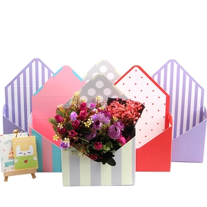 Chic envelope-style cardboard flower boxes with various patterns for floral gifts