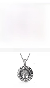 Détail du pendentif Arbre de Vie de 39mm de hauteur en acier inoxydable de 18g