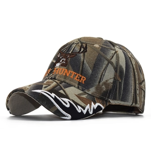 Camouflage Cotton Baseball Cap Deer Head Embroidery Hunting Outdoor Sun Hat Adjustable