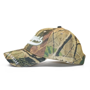 Classic jungle camouflage baseball cap featuring 3D Vegas embroidery and flat brim