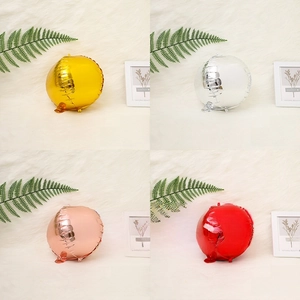 Four 10 inch 4D foil balloons in gold, silver, rose gold, and red with mirror finish