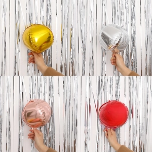 Metallic aluminum balloons in gold, silver, and rose gold with reflective foil finish