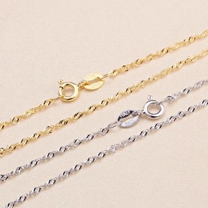 925 Sterling Silver Necklace Chain For Pendants Water Wave Snake Wheat Style Link Chain Rope Style Italy Hallmark