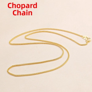 Detailed close-up of a 18K gold-plated Spiga chain necklace with a lobster clasp