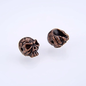 Retro bronze skull beads made of alloy for DIY jewelry making and bracelet crafting