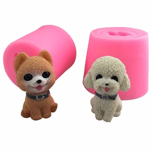 3D Dog Shape Silicone Mold Pomeranian Poodle For Baking Mousse Cake Fondant Chocolate Candle Soap Making Novelty
