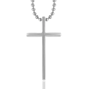 Cross Pendant Necklace Stainless Steel Polished Minimalist Religious Jewelry For Men Women