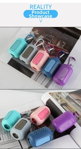 Macro detail of portable microfiber towels in silicone cases with carabiner clips
