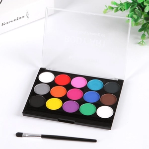 Professional 15-color face and body painting palette kit with brush for skin art