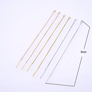 Accessori per orecchini a catena da 9cm in oro, oro rosa e argento per gioielli DIY