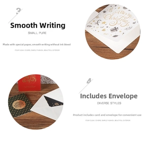 Detail of Christmas greeting card set made of premium paper for smooth writing and no ink bleeding
