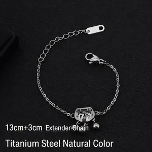 Children Stainless Steel Bracelet Traditional Chinese Long Life Lock Pendant Bells Blessing Jewelry For Boys Girls