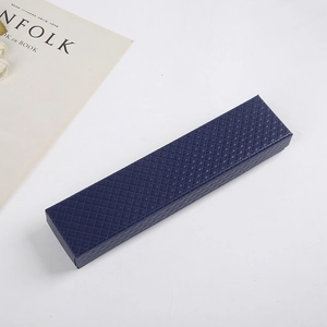 Long jewelry box with dark blue pineapple texture for bracelets and necklaces