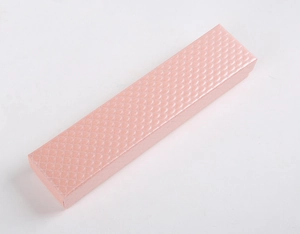 Pink rectangular jewelry box with diamond pattern texture for necklace and bracelet storage