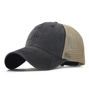 Trucker Hat Washed Cotton Breathable Mesh Adjustable Vintage Distressed Baseball Cap For Men Women Outdoor Casual