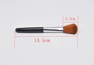 Detailed view of black blush brush showing 14.5cm total length and 3.3cm width dimensions