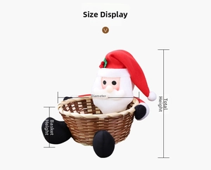 Dimensions and measurements for the Christmas Santa Claus decorative candy gift basket