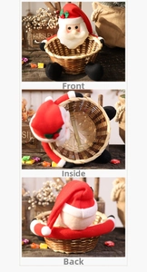 Multi-angle detail shots showing front, inside, and back of Santa Claus candy basket