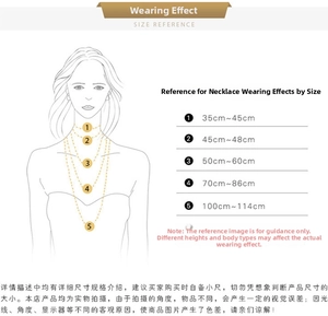 Size chart and length guide for elegant heart necklace pendants in titanium steel