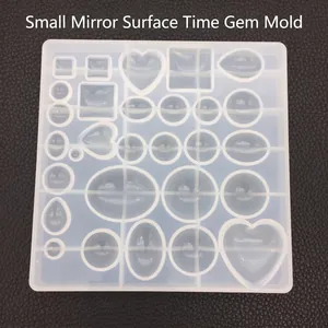 Mini Silikonform Mit Vielen Formen Für Harzguss Spiegeloberfläche DIY Schmuck Anhänger Herstellung Werkzeug Herz Rund Quadrat