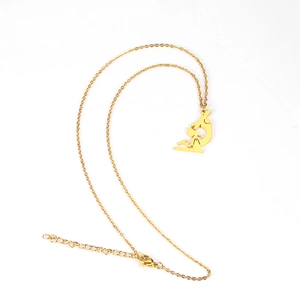 Minimalist 18K gold plated stainless steel microscope pendant necklace for women