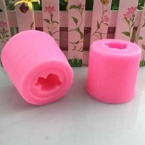 Pink silicone 3D Pomeranian mousse mold for cake baking and soap making crafts