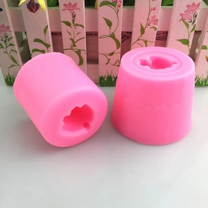 Pink silicone mousse mold set for mini Pomeranian Teddy dog cakes and baking decorations