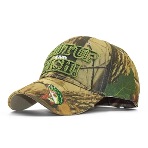 Baseball Cap Camouflage Fishing Hat Stereoscopic Embroidery Letter Outdoor Sport Adjustable Washed Sun Protection Unisex Retro