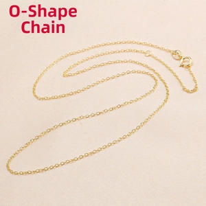 Detailed view of a gold-plated S925 sterling silver O-chain necklace with a spring clasp