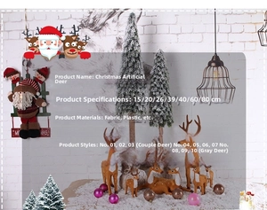 Detailed view of artificial reindeer statues with fur texture for Christmas decor