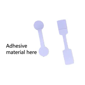 White self-adhesive jewelry price tags in round and rectangular shapes for rings