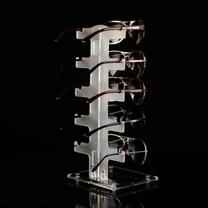 5-tier frosted acrylic sunglasses display stand for countertop storage and retail