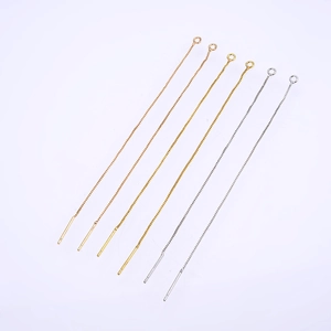 Accessori orecchini a catena lunga in oro, oro rosa e argento per gioielli fai da te