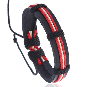 Vintage Woven Bracelet Synthetic Leather And Hemp Rope Braided Adjustable Punk Retro Style Jewelry For Men Women