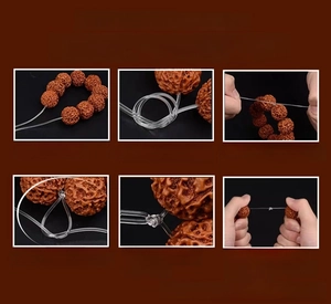 Step-by-step tutorial for beading and knotting with clear elastic stretch jewelry cord