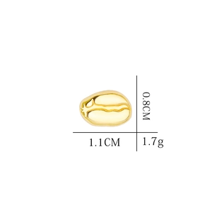Insigne en métal grain de café doré poli accessoire de 1,1 cm x 0,8 cm de dimensions