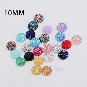 Resin Druzy Cabochons Round Flatback Glitter Ore Crystal Texture Jewelry Making DIY Craft Accessory Colorful Patches
