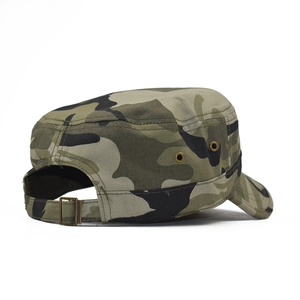 Gorra militar de camuflaje clásica con ojales de metal y hebilla ajustable trasera
